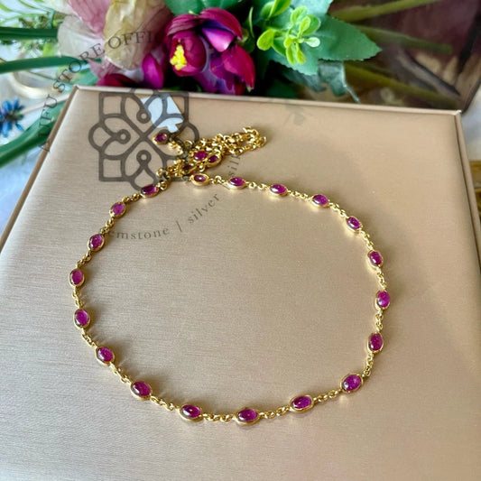 RUBINA LINEA — Genuine Ruby Station Necklace รูบินา ลิเนีย — สร้อยคอทับทิมแท้