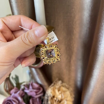 AMETHYST CELESTE — Amethyst Floral Halo Statement Pendant AMETHYST CELESTE อเมทิสต์ เซเลสต์ — จี้อเมทิสต์ดีไซน์ Floral Halo