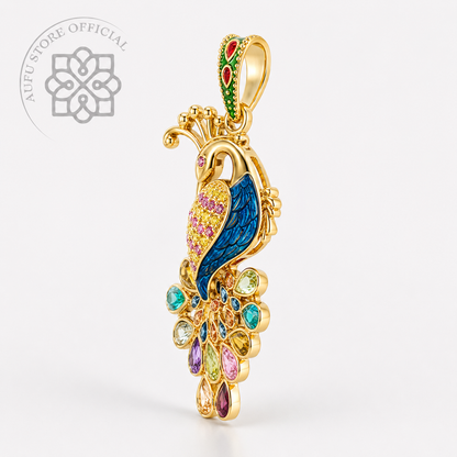 MAYURA RADIANCE — Multi-Color Gemstone Peacock Statement Pendant มยุราเรเดียนซ์ จี้พลอยหลากสี ดีไซน์นกยูงกางหาง
