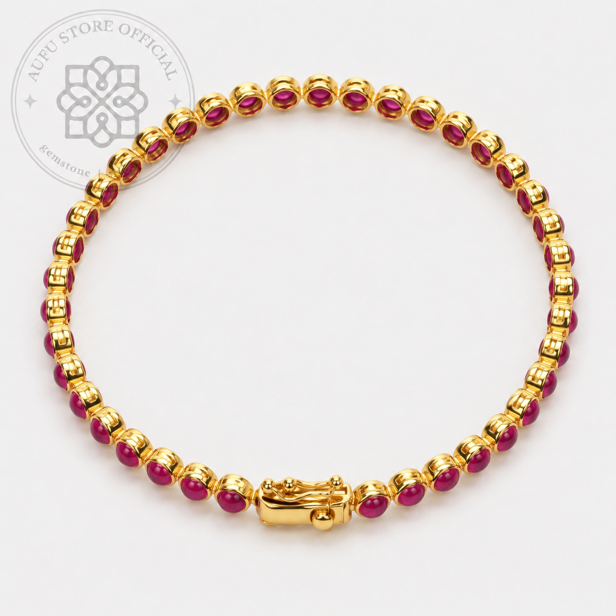 RUBINA ÉTERNELLE — Genuine Ruby Cabochon Line Bracelet รูบินา เอแตร์แนล สร้อยข้อมือทับทิมแท้เรียงรอบเส้น