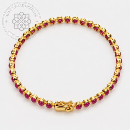 RUBINA ÉTERNELLE — Genuine Ruby Cabochon Line Bracelet รูบินา เอแตร์แนล สร้อยข้อมือทับทิมแท้เรียงรอบเส้น