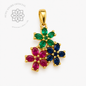 TRINITY BLOOM — Genuine Multi-Gemstone Three-Flower Pendant ทรินิตี้ บลูม จี้พลอยแท้สามสี ดีไซน์ดอกไม้ 3 ดอก