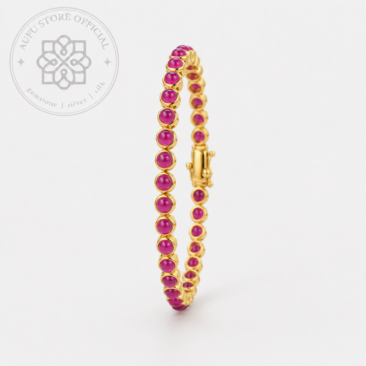 RUBINA ÉTERNELLE — Genuine Ruby Cabochon Line Bracelet รูบินา เอแตร์แนล สร้อยข้อมือทับทิมแท้เรียงรอบเส้น