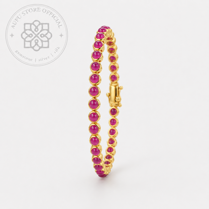 RUBINA ÉTERNELLE — Genuine Ruby Cabochon Line Bracelet รูบินา เอแตร์แนล สร้อยข้อมือทับทิมแท้เรียงรอบเส้น
