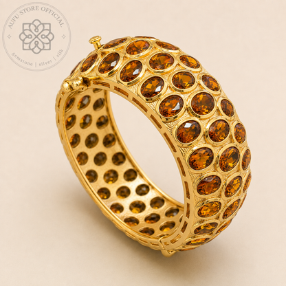 SOLARA CITRINE — Genuine Yellow Sapphire Statement Bangle โซลารา ซิทริน กำไลบุษราคัมแท้ ดีไซน์ Statement