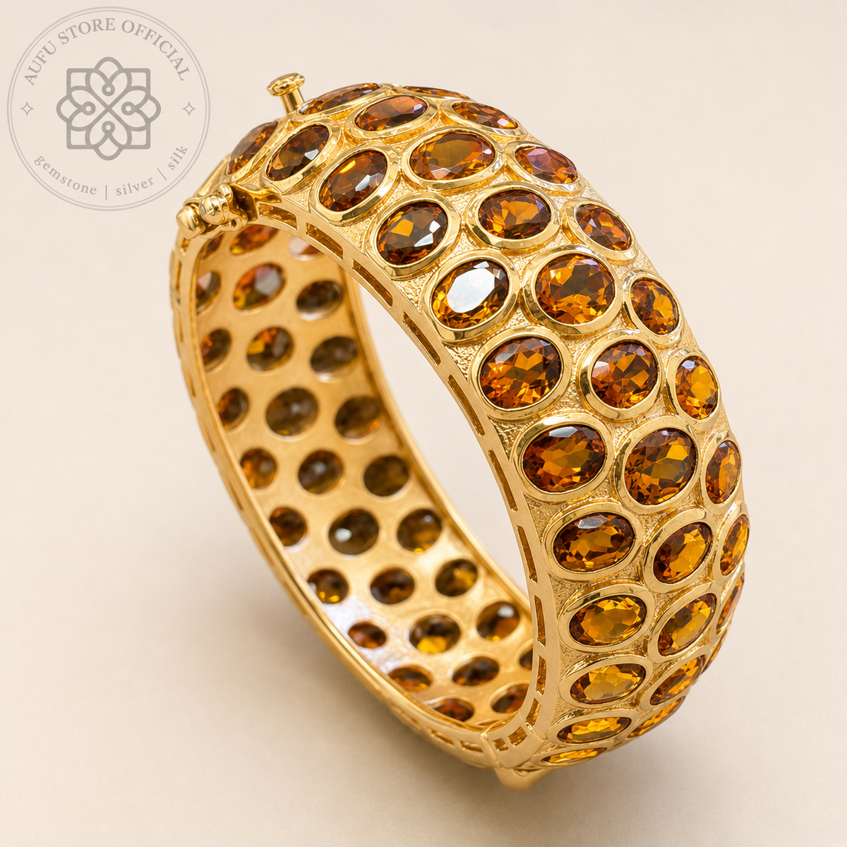 SOLARA CITRINE — Genuine Yellow Sapphire Statement Bangle โซลารา ซิทริน กำไลบุษราคัมแท้ ดีไซน์ Statement