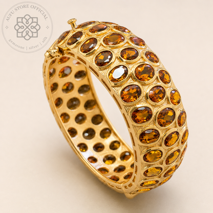SOLARA CITRINE — Genuine Yellow Sapphire Statement Bangle โซลารา ซิทริน กำไลบุษราคัมแท้ ดีไซน์ Statement