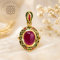 RUBINA VERDANT — Ruby Cabochon Heritage Pendant รูบินา เวอร์แดนท์ — จี้ทับทิมทรงรี ดีไซน์ Heritage Ornamental