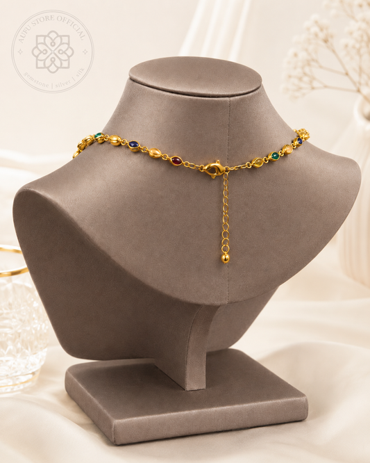 NAVARATNA CELESTIAL GARLAND นวรัตน์ เซเลสเชียล การ์แลนด์ — สร้อยคอพลอยนพเก้า จี้ห้อยรัตนชาติหลากสี
