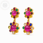 RATANA BLOOM — Colorful Multi-Gemstone Floral Drop Earrings รัตนบุปผา  ต่างหูพลอยหลากสีดีไซน์ดอกไม้