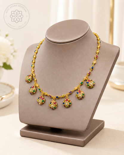 NAVARATNA CELESTIAL GARLAND นวรัตน์ เซเลสเชียล การ์แลนด์ — สร้อยคอพลอยนพเก้า จี้ห้อยรัตนชาติหลากสี