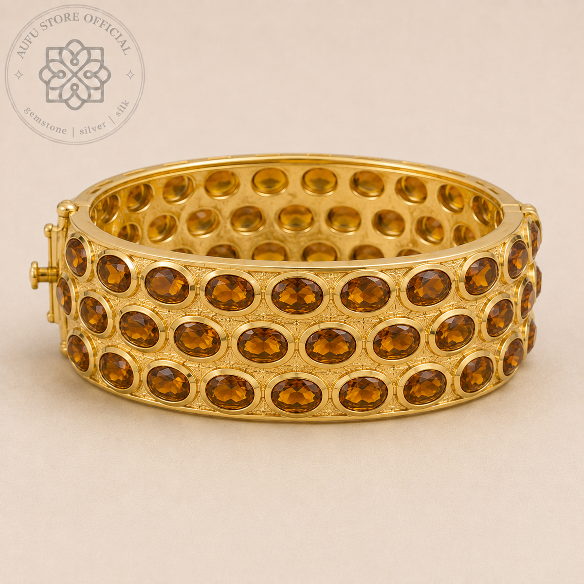 SOLARA CITRINE — Genuine Yellow Sapphire Statement Bangle โซลารา ซิทริน กำไลบุษราคัมแท้ ดีไซน์ Statement