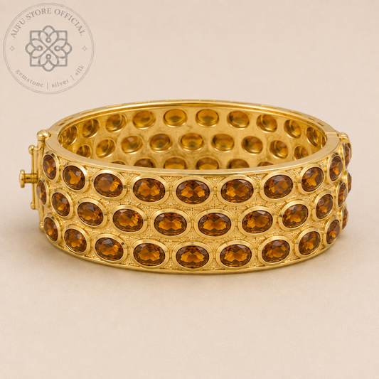SOLARA CITRINE — Genuine Yellow Sapphire Statement Bangle โซลารา ซิทริน กำไลบุษราคัมแท้ ดีไซน์ Statement