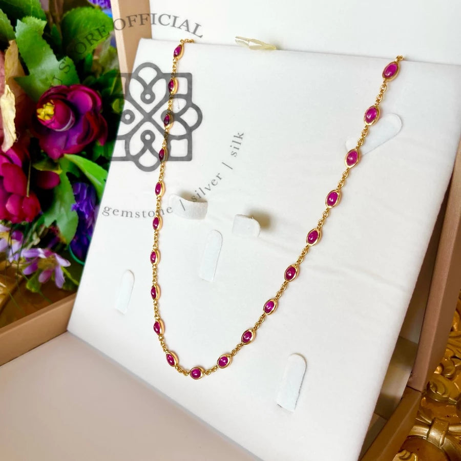RUBINA LINEA — Genuine Ruby Station Necklace รูบินา ลิเนีย — สร้อยคอทับทิมแท้