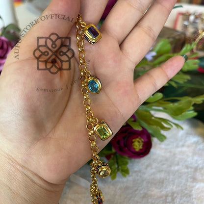 RATANA PRISM — Genuine Multi-Gemstone Charm Bracelet รัตนปริซึม สร้อยข้อมือพลอยแท้หลากสี Charm Bracelet