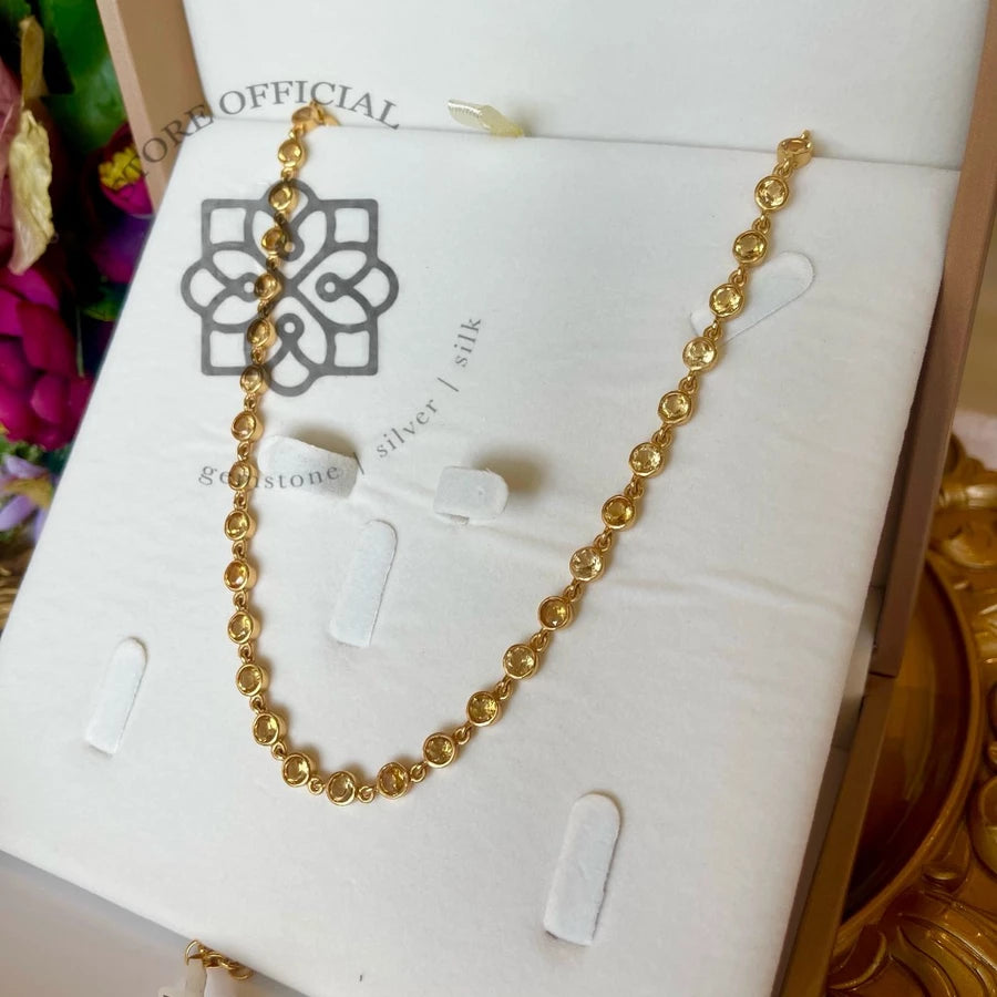SURYA MALA — Genuine Citrine Rivière-Inspired Gemstone Necklace สุริยมาลา — สร้อยคอซิทรินแท้เรียงพลอยต่อเนื่อง