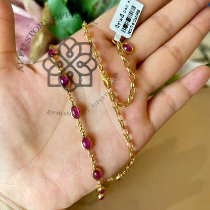 RUBINA LINEA — Genuine Ruby Station Necklace รูบินา ลิเนีย — สร้อยคอทับทิมแท้