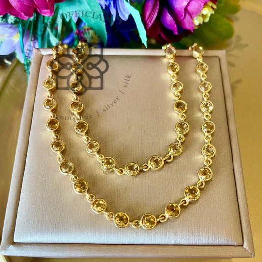 SURYA MALA — Genuine Citrine Rivière-Inspired Gemstone Necklace สุริยมาลา — สร้อยคอซิทรินแท้เรียงพลอยต่อเนื่อง