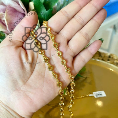 SURYA MALA — Genuine Citrine Rivière-Inspired Gemstone Necklace สุริยมาลา — สร้อยคอซิทรินแท้เรียงพลอยต่อเนื่อง