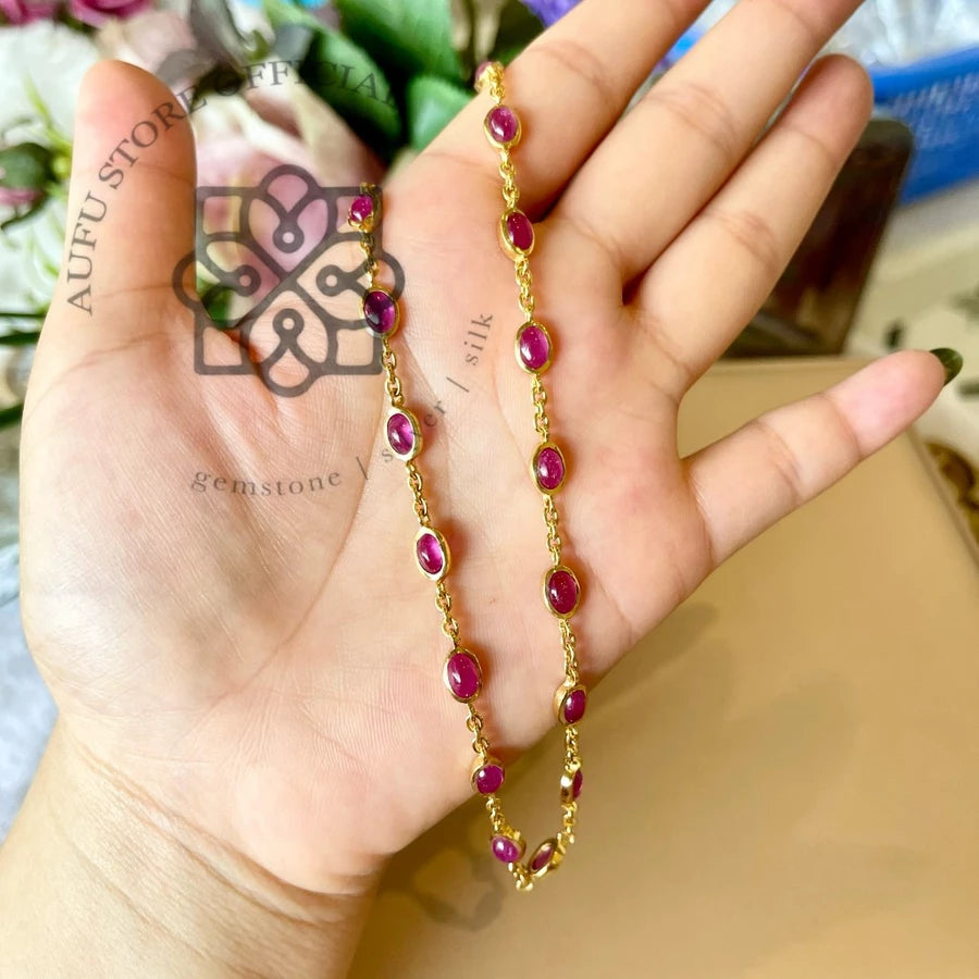 RUBINA LINEA — Genuine Ruby Station Necklace รูบินา ลิเนีย — สร้อยคอทับทิมแท้