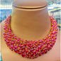 RUBINA MALA — Genuine Ruby Multi-Row Bib Statement Necklace รูบินามาลา สร้อยคอทับทิมแท้เรียงหลายแถว ดีไซน์ Bib Statement