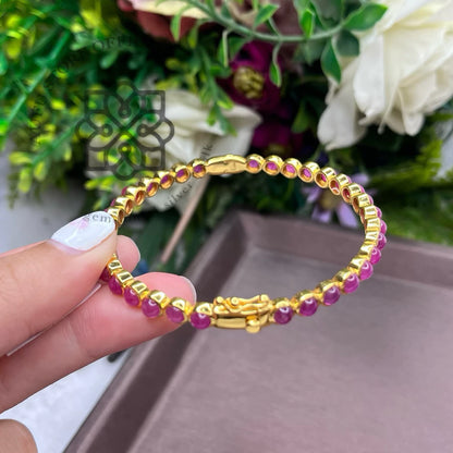 RUBINA ÉTERNELLE — Genuine Ruby Cabochon Line Bracelet รูบินา เอแตร์แนล สร้อยข้อมือทับทิมแท้เรียงรอบเส้น