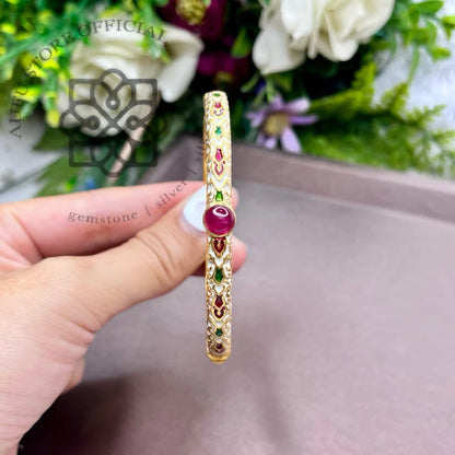 RUBINA ENAMELLE — Genuine Ruby Enamel Heritage Bangle Bracelet  รูบินา เอนาเมลล์ กำไลข้อมือทับทิมแท้ งานลงยา