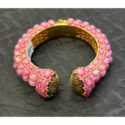 รัตนมาลา — กำไลข้อมือทับทิมแท้เรียงหลายแถว  RATTANA MALA Genuine Ruby Multi-Row Statement Cuff Bracelet