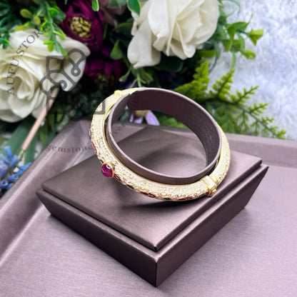 RUBINA ENAMELLE — Genuine Ruby Enamel Heritage Bangle Bracelet  รูบินา เอนาเมลล์ กำไลข้อมือทับทิมแท้ งานลงยา