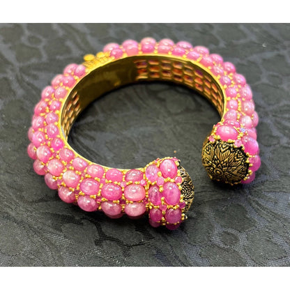 รัตนมาลา — กำไลข้อมือทับทิมแท้เรียงหลายแถว  RATTANA MALA Genuine Ruby Multi-Row Statement Cuff Bracelet